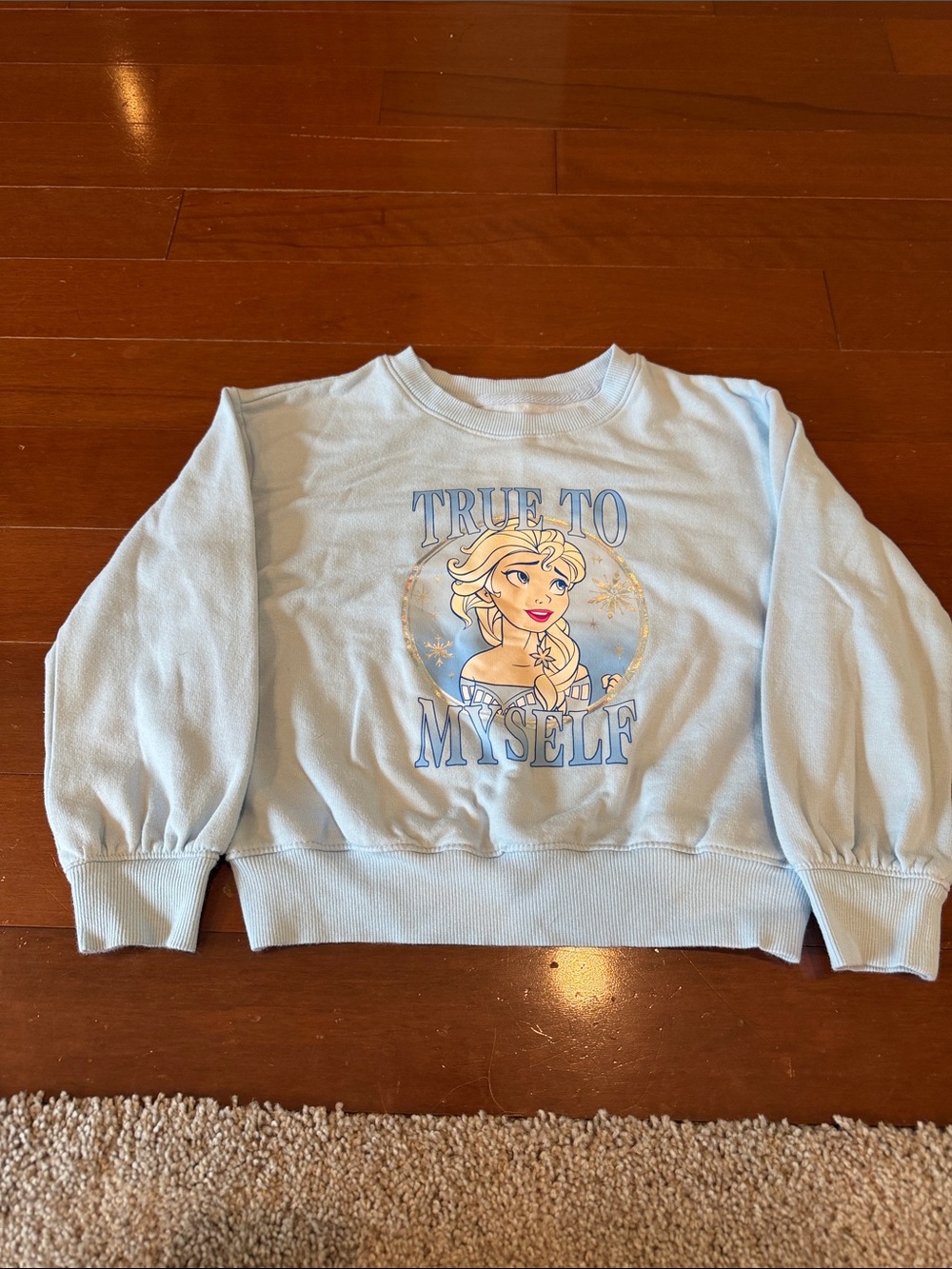 Disney 'True To Myself' Light Blue Disney Elsa Toddler Sweatshirt 5T